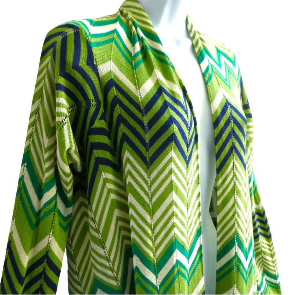 BCBG chevron silk missoni type wrap cardigan - Picture 5 of 8